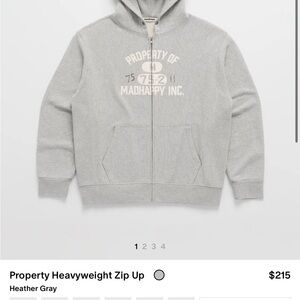 Madhappy Heather Gray Zip-Up Hoodie, completely sold out now and originally 215.